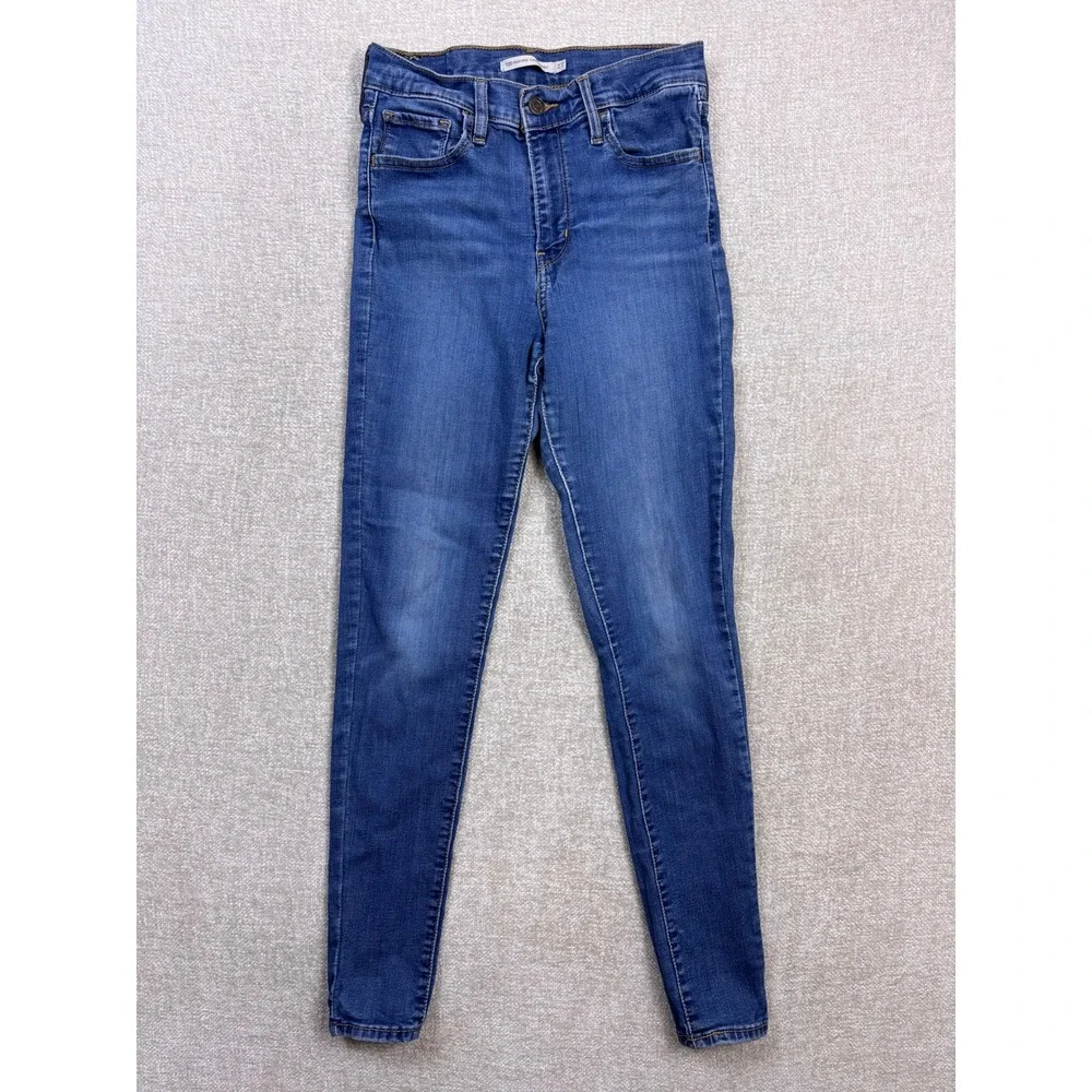 Levis 720 High Rise Super Skinny Jeans Medium Wash Blue Denim Womens 27